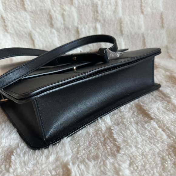 NWT! RARE! Tory Burch Block T Box Flap Leather Crossbody Messenger Black 71636 - Picture 5 of 10